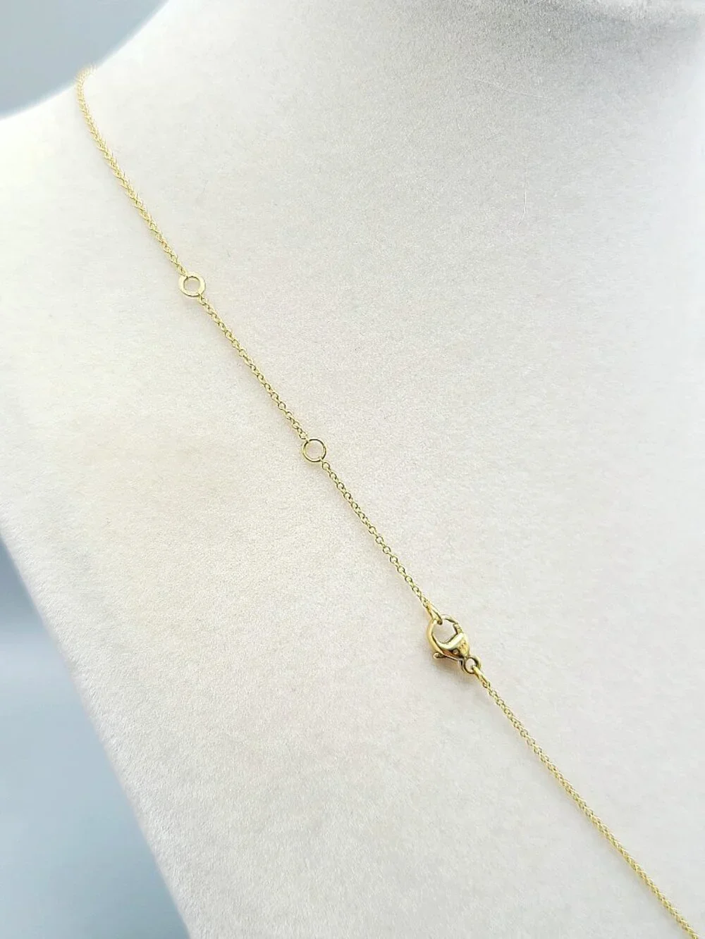 David Yurman Initial E Charm Necklace in 18K Yellow Gold w/ Diamonds - 19